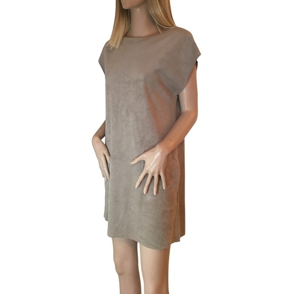 Aritzia Wilfred Free Nori Vegan Suede Dress Oversize Pockets - Picture 5 of 15